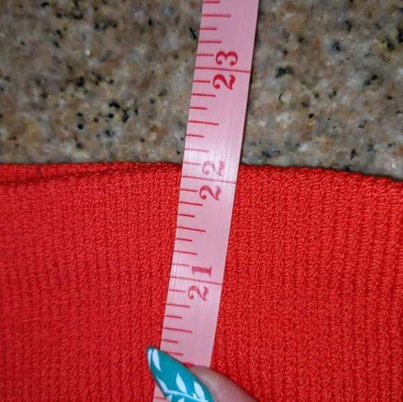 St. John Knit Set Skirt and Tank Orange-Red Size 6 Top Size Medium Skirt - Picture 10 of 16